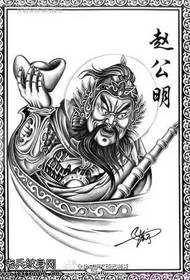 Ancient Chinese Zhao Gongming tattoo pattern