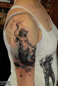 arm style mermaid tattoo pattern