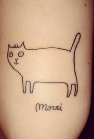Stay cute cute stick figure kitten tattoo on the arm