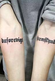 двојна рака личност едноставен англиски збор тетоважа тетоважа