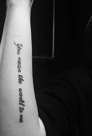 small fresh and beautiful Arm English tattoo picture