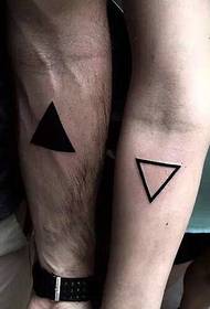 arm outside Simple triangle couple tattoo tattoo