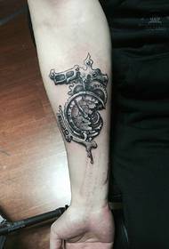 broken arm clock tattoo picture unique personality