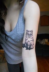 very cute and beautiful arm fox tattoo