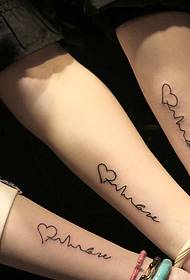 suitable for the sisters' arms small fresh tattoo pictures