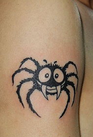 funny cute spider tattoo on the arm