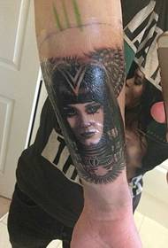 hateful witch portrait tattoo picture