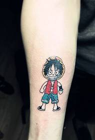 slatka crtana slika dječaka na rukama tetovaža slika