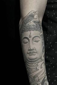 Cánh tay màu xám đen Chẳng hạn như hình xăm Phật xăm Tần đẹp trai