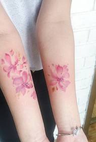 small fresh and beautiful arm Flower tattoo picture