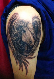 Ko te Taha Black Grey Pegasus Tattoo