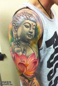 braç patró de tatuatge de lotus de Buda