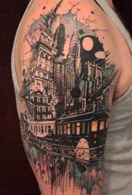 arm beautiful house tattoo Pattern