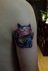 carino tatuaggio braccio carino gatto fortunato tatuaggio Qin