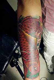 bag arm red squid tattoo tattoo is very eye-catching