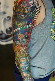 classic old traditional big arm color bell tattoo tattoo pattern