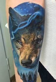 Color realista 3d cachorro avatar tatuaje patrón