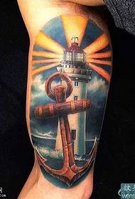 arm lighthouse tattoo pattern