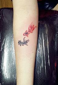 two couples small goldfish arm tattoo pictures