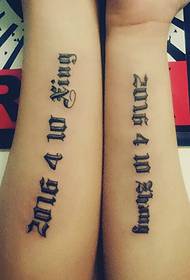Arabic numerals and English The word arm couple tattoo