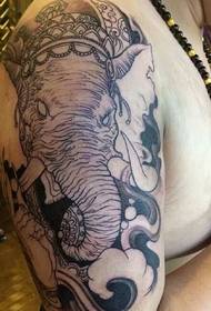 men's arm alternative elephant tattoo