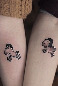 coppia bellissimo modello di tatuaggio zodiacale