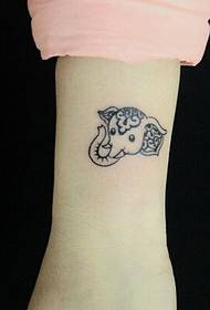 female arm cute elephant tattoo picture