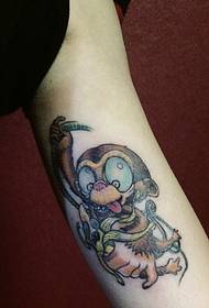 naughty cute little monkey tattoo picture hiding inside the arm