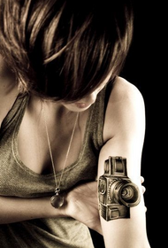 skjønnhetsarm vintage kamera tatovering