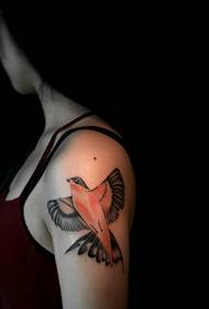 arm small swallow tattoo pattern free flying