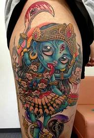 zlý japonský totem tetovanie na vonkajšej strane ramena
