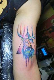 arm geometry watercolor sheep head tattoo picture