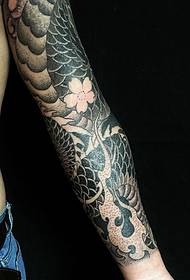 classic personality arm black and white tattoo pattern
