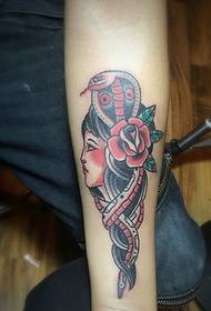 tatuaggio del ritratto di bellezza del braccio creativo della personalità 17472 - modello piccolo del tatuaggio della spalla fresca