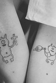 gambar tato pasangan lengan kecil segar dan indah