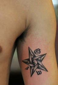 arm inside pentagram and gossip tattoo pattern