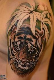 हाथ जंगल बाघ टैटू पैटर्न