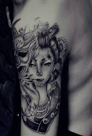 rokas Eiropas un Amerikas stila skaistumkopšanas portreta tetovējuma attēls