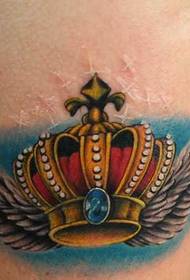 brako krono flugiloj tatuaje ŝablono