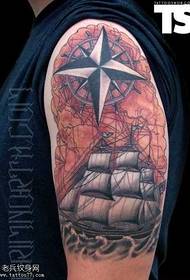 arm personality sailing tattoo pattern