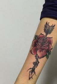 stab a rose arm tattoo picture