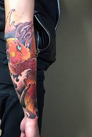 arm exquisite perfect red squid Tattoo