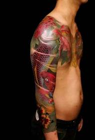 gorgeous arm red squid tattoo picture
