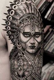 Arm Indian Character Tattoo Pattern