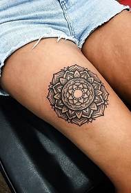 Mandala Tattoo Pattern on Woman's Big Arm
