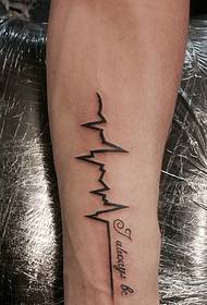 käsivarsi persoonallisuus verraton EKG-tatuointi tatuointi