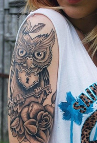 arm personality owl tattoo