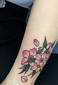 small fresh pink flower arm Tattoo pictures