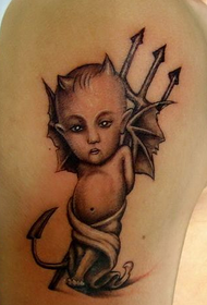 cute European and American little demon tattoo pattern  17442 - Elf Tree Arm Tattoo Pattern