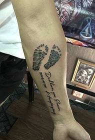 footprint English word arm word tattoo tattoo